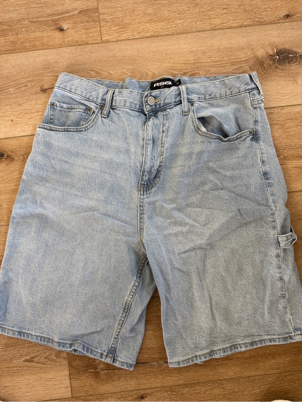 RSQ Men’s Loose Denim Carpenter Jorts Light Wash Size 33